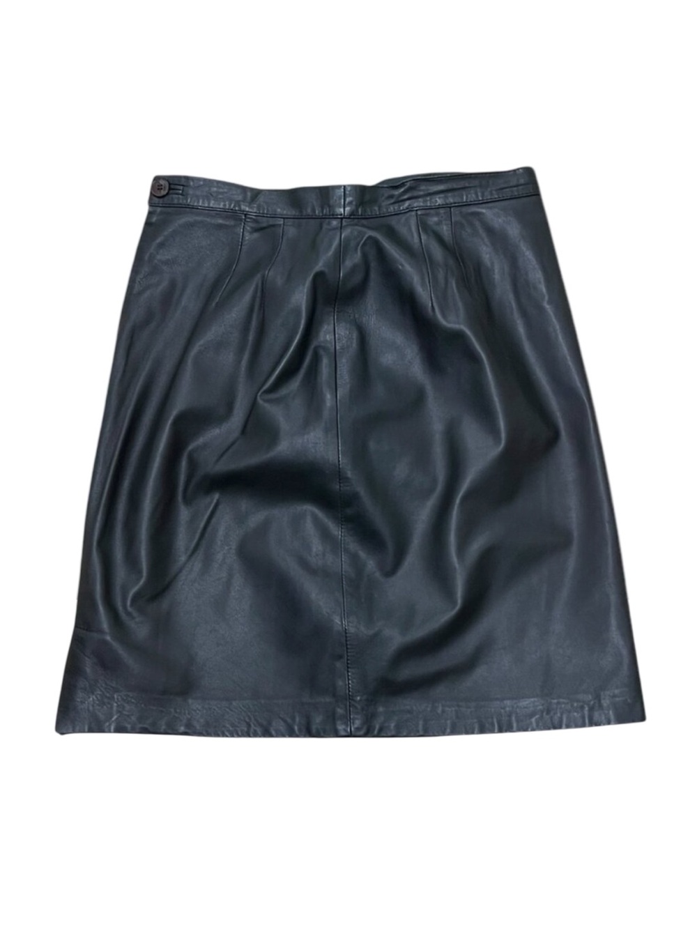 Women’s Vintage Saks Fifth Avenue Black Leather Skirt Made in Italy 1990s